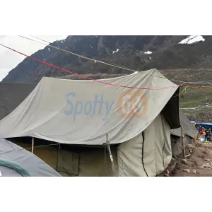 Outer view of budget camping tents in Kedarnath