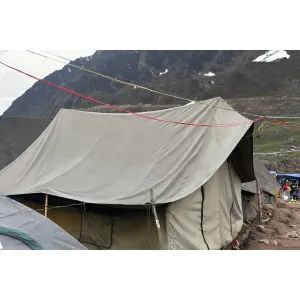 Outer view of budget camping tents in Kedarnath