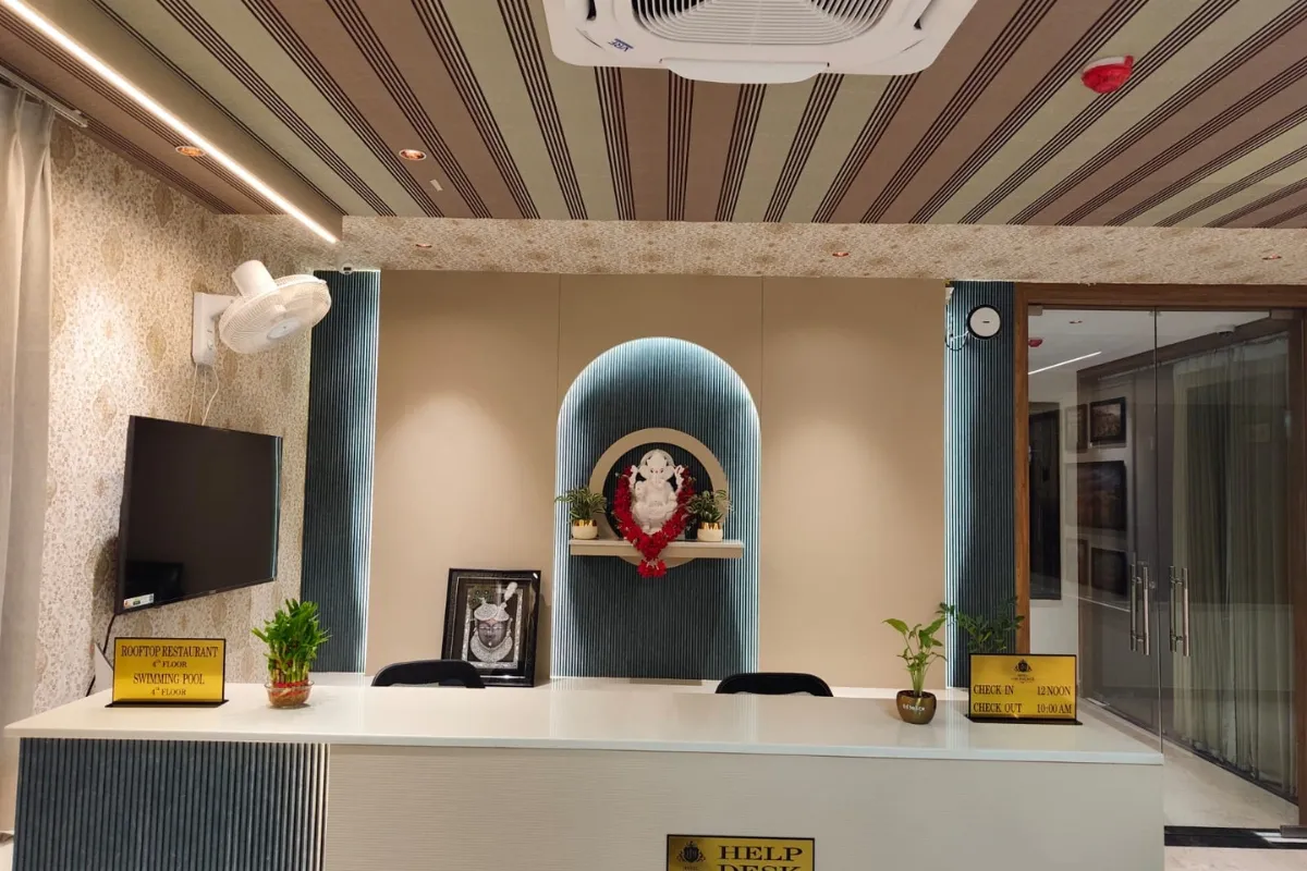 reception of Hotel JJM Palace in Udaipur