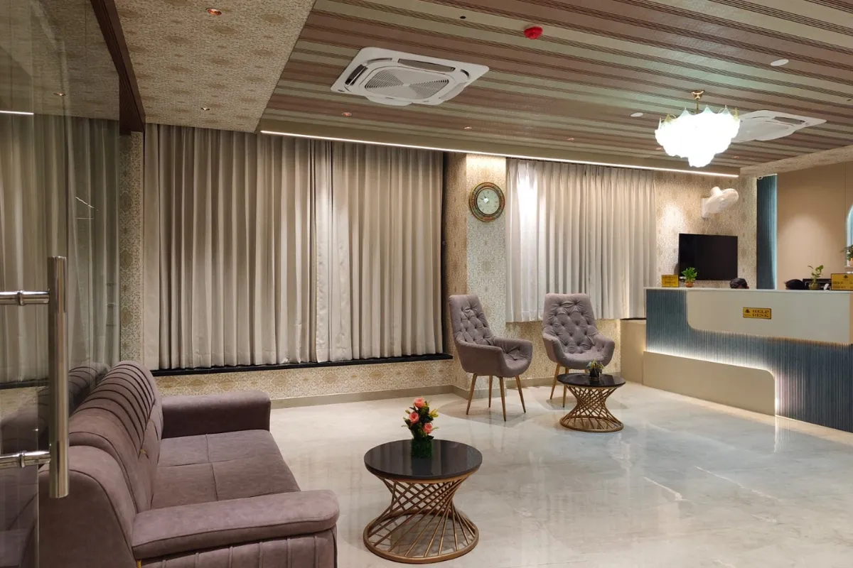 seating area of Hotel JJM Palace in Udaipur